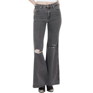 Wrangler Wanderer 622 100% Cotton High Rise Flare Heart Patch Jeans Size 30 NEW